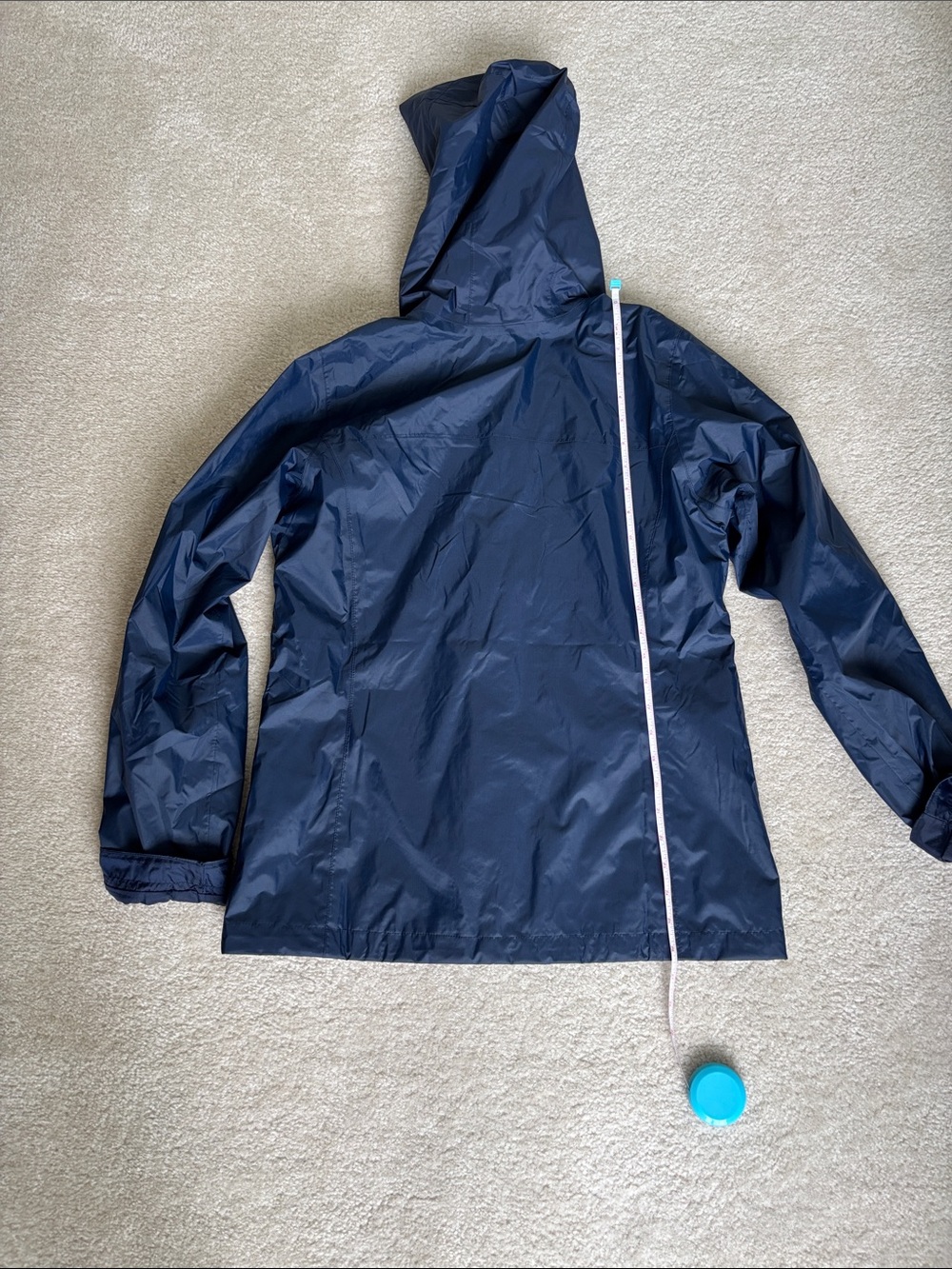 Like New! Columbia Arcadia II Navy Hooded Women’s Rain Jacket - size Medium - Picture 3 of 5